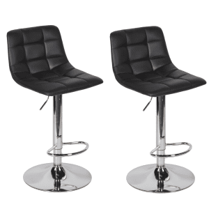 Set van 2 Casoria Barkrukken Chroom - Zwart