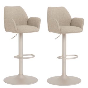 Set van 2 Isabella barkrukken beige basel, gasveer beige