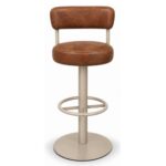 Cove barkruk cognac kunstleder - taupe frame