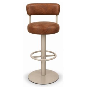 Cove barkruk cognac kunstleder - taupe frame